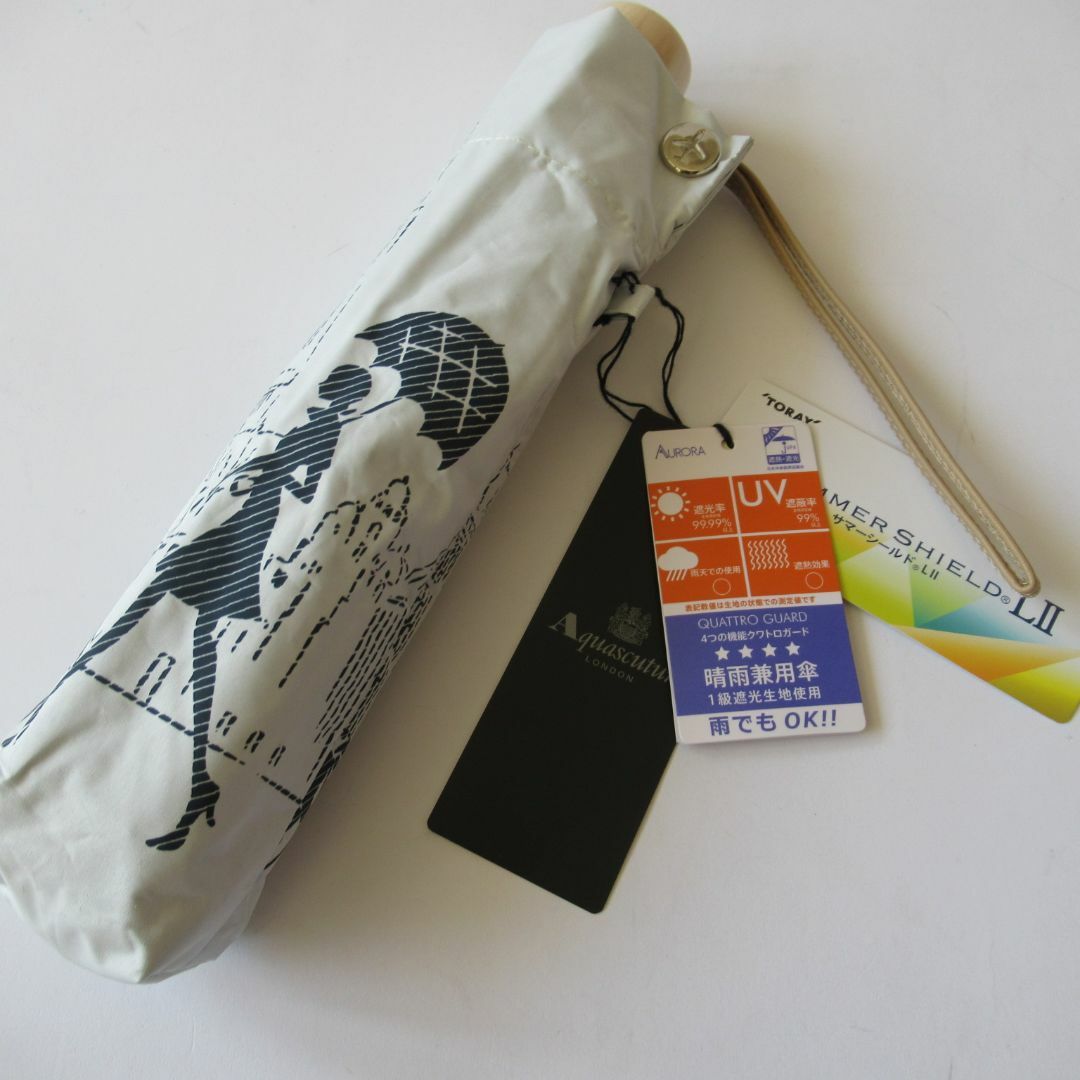 AQUA SCUTUM(アクアスキュータム)のアクアスキュータム新品ホワイト 日傘 サマーシールド JAL機内販売限定 2/2 レディースのファッション小物(傘)の商品写真
