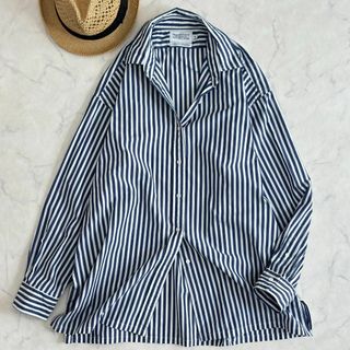 ビューティアンドユースユナイテッドアローズ(BEAUTY&YOUTH UNITED ARROWS)の美品♪BY ビューティー&ユース 長袖シャツ ストライプ柄 オーバーサイズhk0(シャツ/ブラウス(長袖/七分))