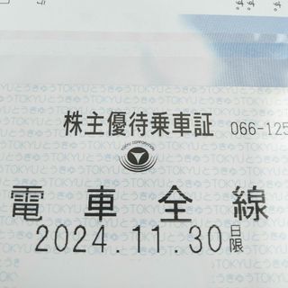 ★即決★送料込み★東急電鉄★東急★株主優待乗車証★電車全線★定期★