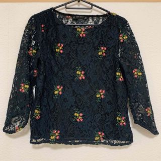 ザラ(ZARA)のZARA＊花刺繍総レースブラウス(シャツ/ブラウス(長袖/七分))