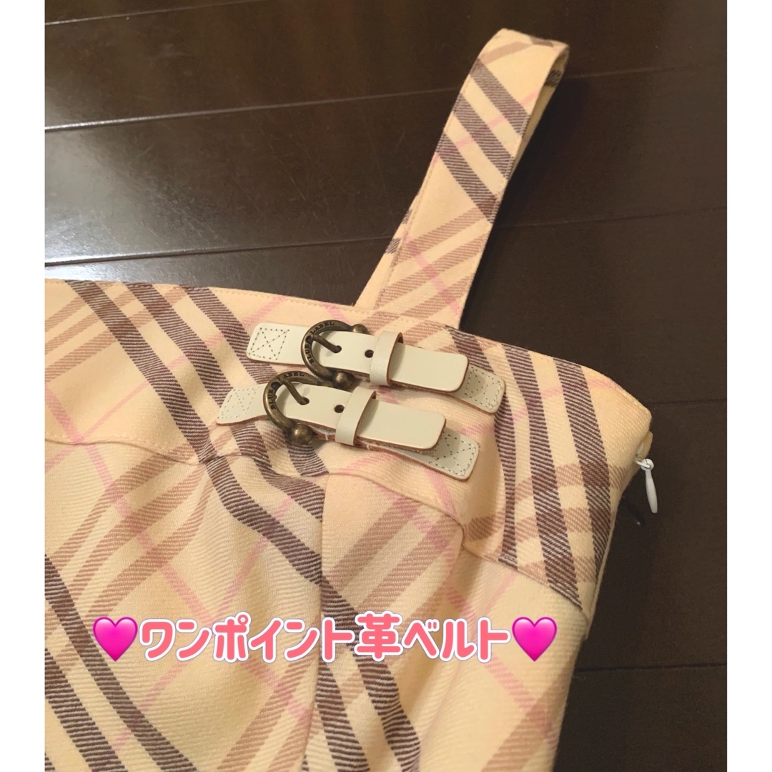 BURBERRY BLUE LABEL(バーバリーブルーレーベル)の♪雑誌掲載♪キャミソールワンピース♪ベアトップ風ワンピース♪白ノバチェック♪ レディースのワンピース(ミニワンピース)の商品写真