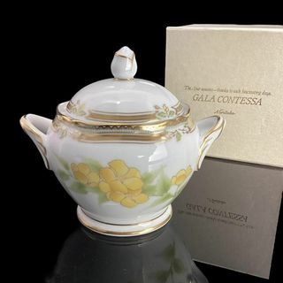 ノリタケ(Noritake)の廃盤★新品未使用★ノリタケ ガラコンテッサ シュガーポット 砂糖 花柄 箱付き(グラス/カップ)