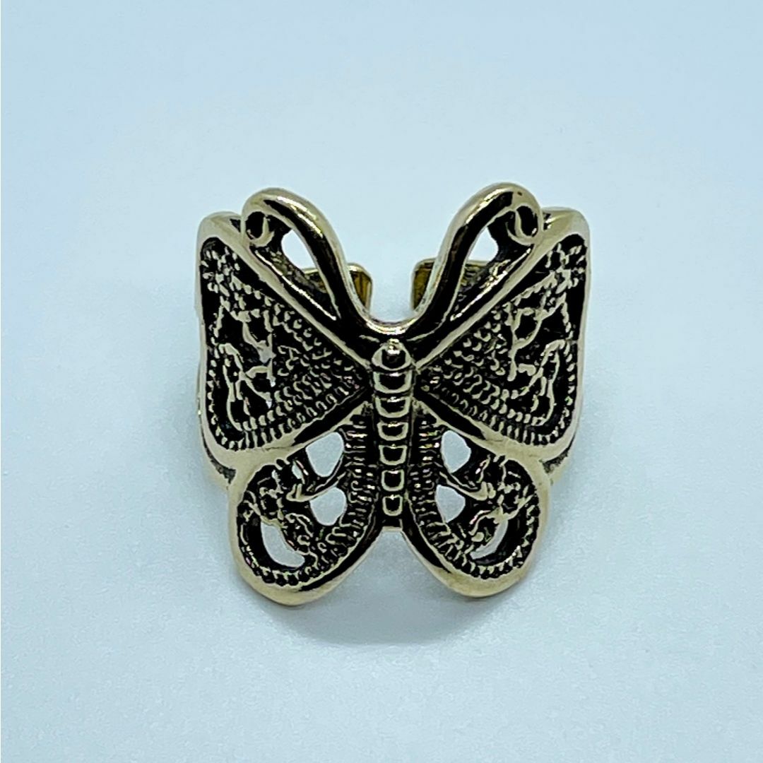 蝶々 バタフライ リング 指輪 フリーサイズ 蝶 エレガント 高級 立体 華やか レディースのアクセサリー(リング(指輪))の商品写真