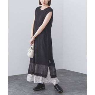 BEAMS HEART / 3WAY ブロックメッシュ ワンピース