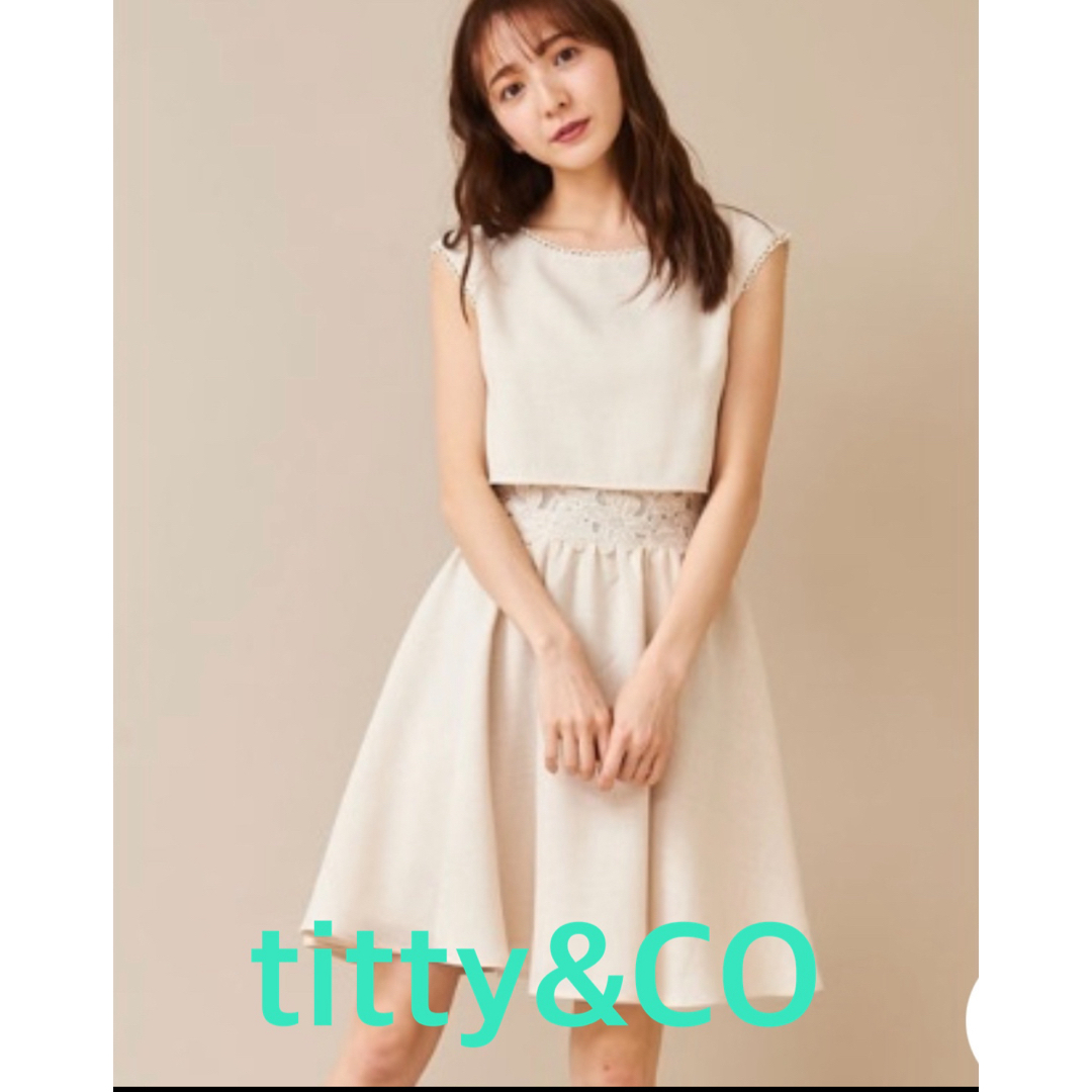 titty&co(ティティアンドコー)のtitty&CO  ウェストレースワンピース レディースのワンピース(ひざ丈ワンピース)の商品写真