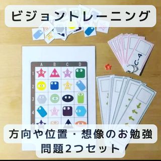 ビジョントレーニング　問題2つ　方向や位置のお勉強　知育玩具(知育玩具)