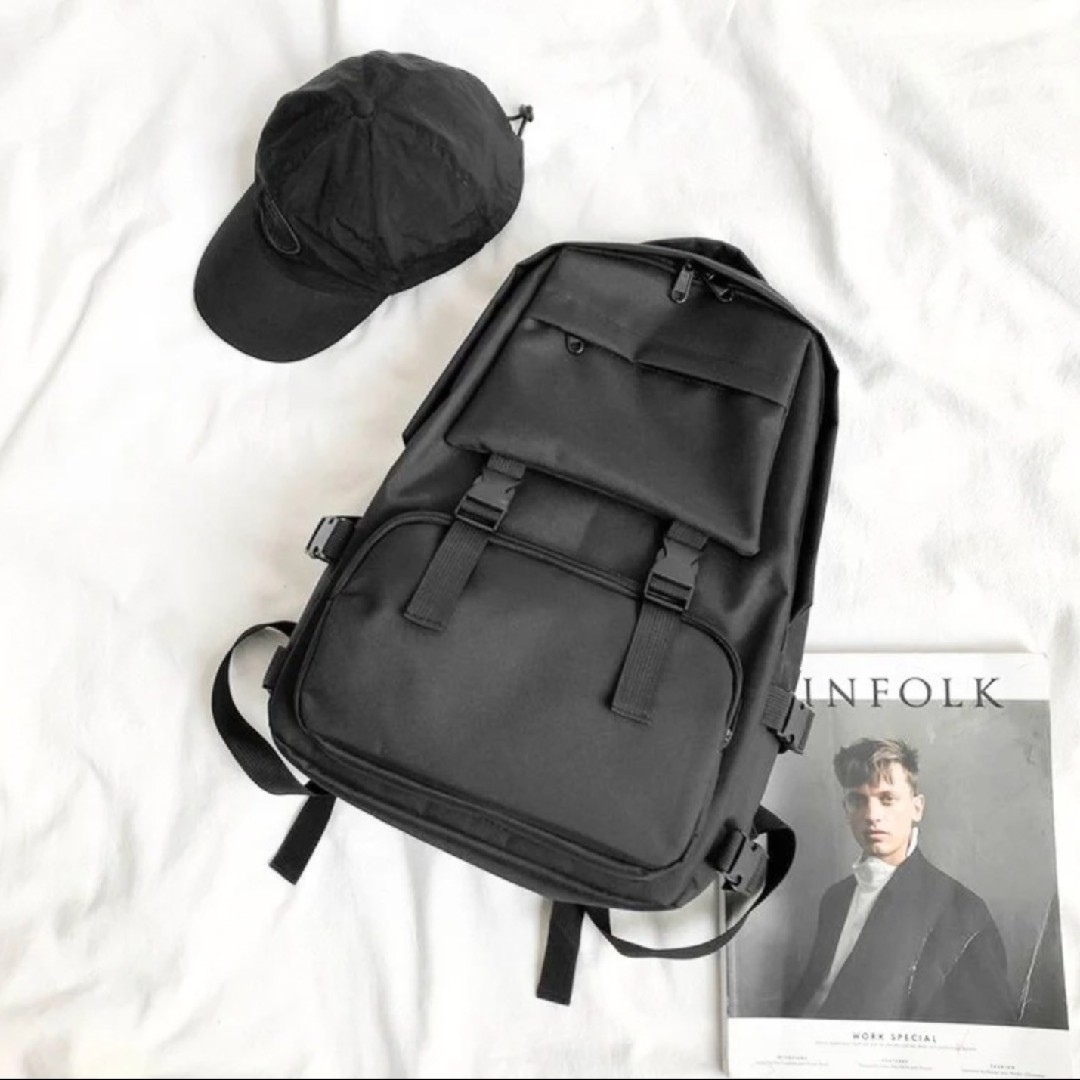 リュック　バックパック　大容量　通学　通勤　男女兼用　多機能　アウトドア　黒 レディースのバッグ(リュック/バックパック)の商品写真