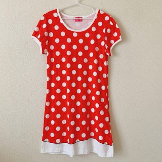 ディズニー(Disney)のディズニーリゾート ミニー ワンピース Tシャツ ワンピ チュニック LLサイズ(ひざ丈ワンピース)