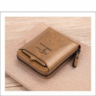 ◆ SALE ◆ 新品 パスケース付 コンパクト メンズ 財布 ブラウン 茶(折り財布)