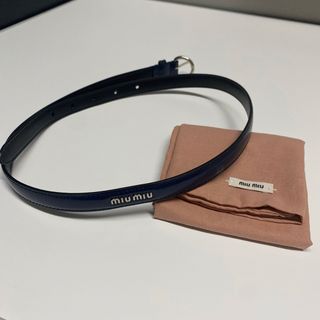 miumiu - 新品未使用♡ミュウミュウ miumiu ベルト シルバー ネイビー 75