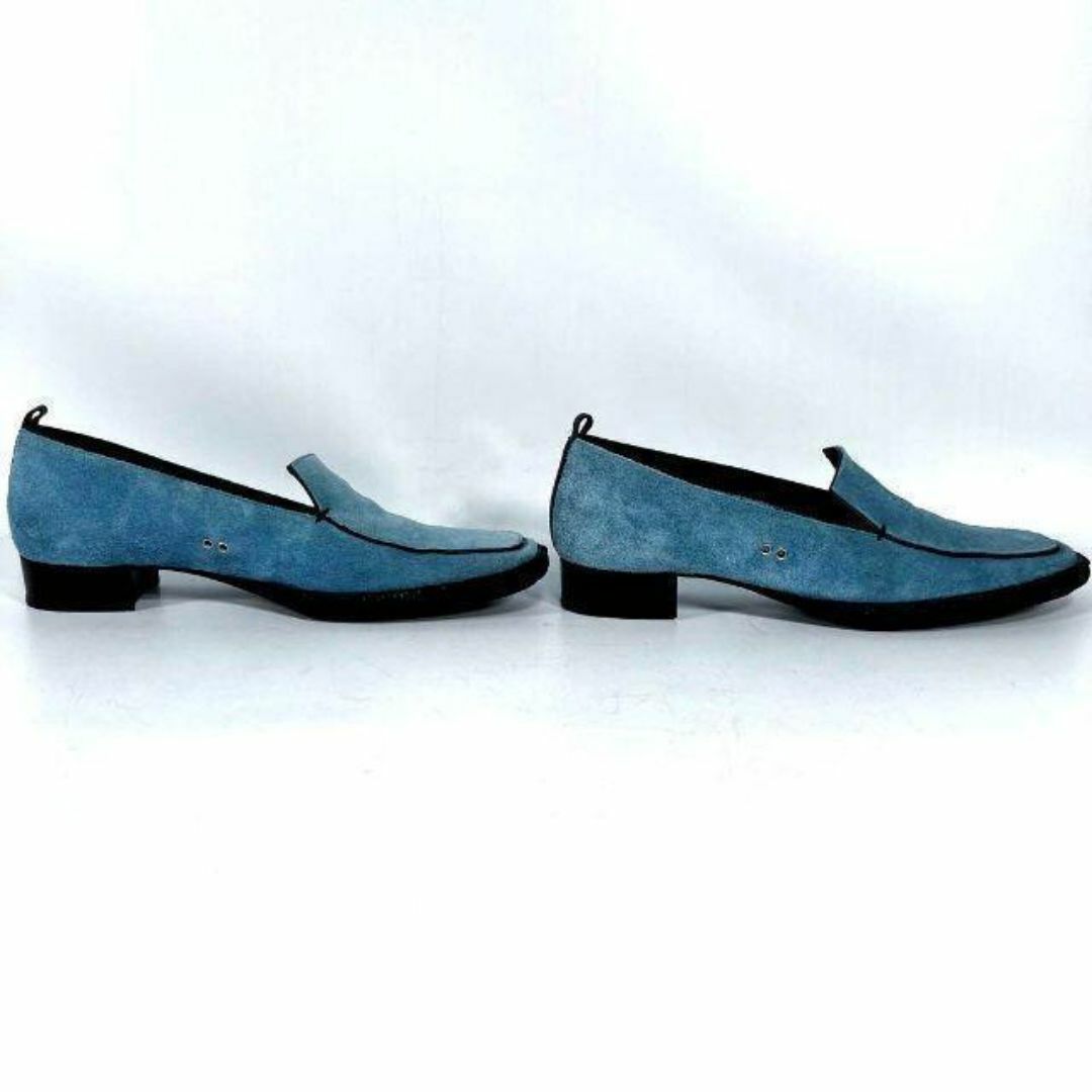 LOEWE(ロエベ)の美品 ロエベ ローファー スリッポン スエード 青 ブルー アナグラム 24.5 メンズの靴/シューズ(ブーツ)の商品写真