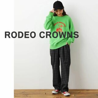 ロデオクラウンズ(RODEO CROWNS)のRODEOCROWNS ロデオクラウンズ　パンツ　チェック　グレー　ストレート(カジュアルパンツ)