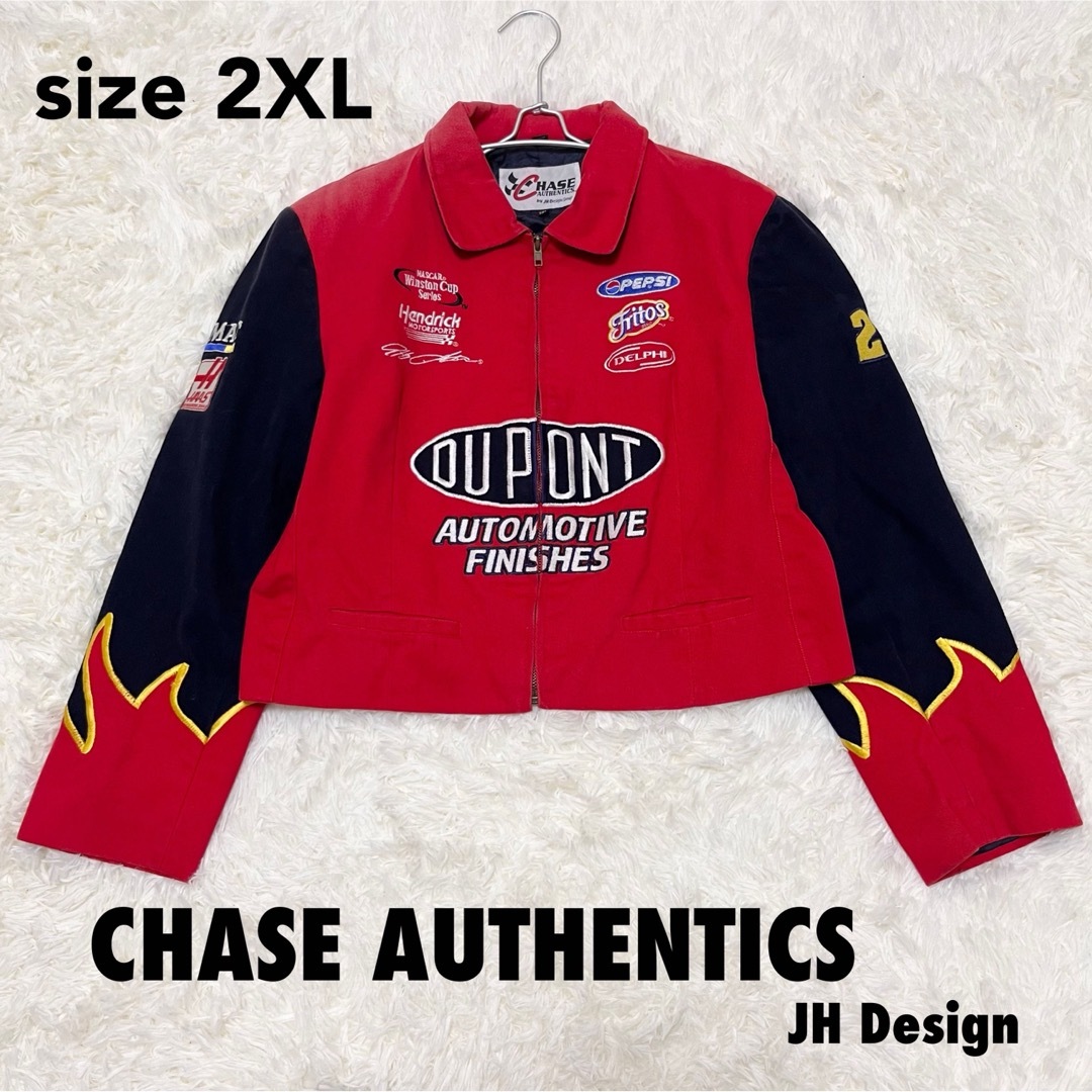 チェイスオーセンティックJH Design ロゴ刺繍レーシングジャケット 2XL メンズのジャケット/アウター(ブルゾン)の商品写真