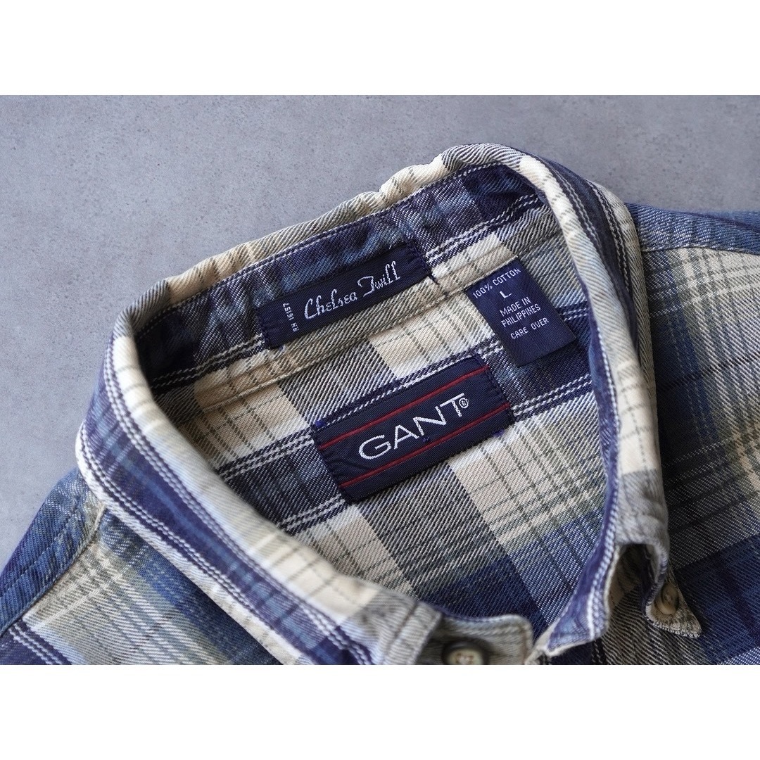 VINTAGE(ヴィンテージ)の90s GANT オンブレチェックシャツ ボタンダウンシャツ メンズのトップス(シャツ)の商品写真