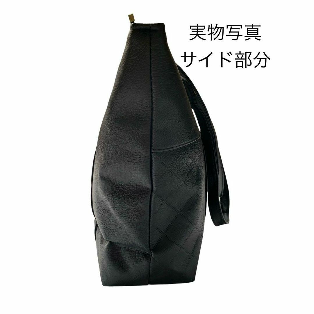 ブラック トートバッグ レザー A4 ビジネスバック おしゃれ 高品質 高級感 レディースのバッグ(トートバッグ)の商品写真