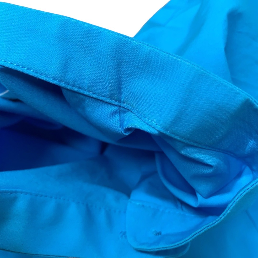 ENFOLD(エンフォルド)のエンフォルド　シャツ　ワンピース　プルオーバー　ブルー　変形　比翼ボタン レディースのトップス(シャツ/ブラウス(長袖/七分))の商品写真
