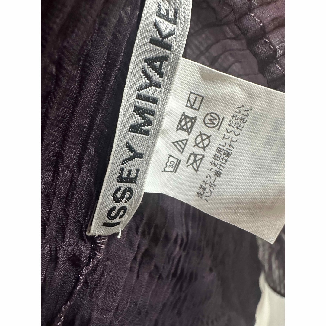 ISSEY MIYAKE(イッセイミヤケ)のイッセイミヤケ　素敵な落ち着いたパープルシフォントップス未使用品（1667） レディースのトップス(シャツ/ブラウス(長袖/七分))の商品写真