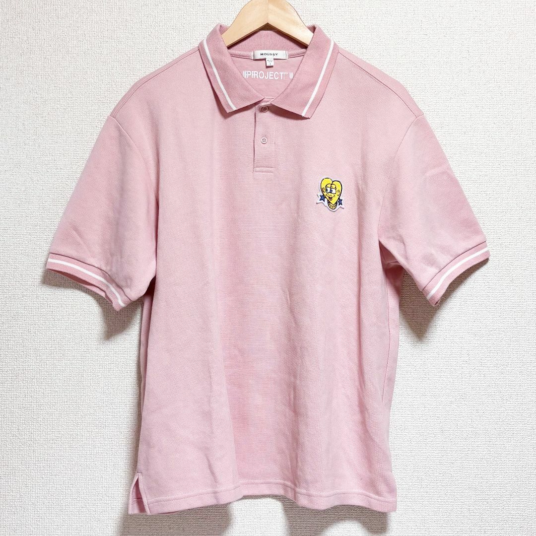 moussy(マウジー)のMOUSSY PROJECT U マウジー　コラボ　ポロシャツ　ピンク　限定 レディースのトップス(ポロシャツ)の商品写真