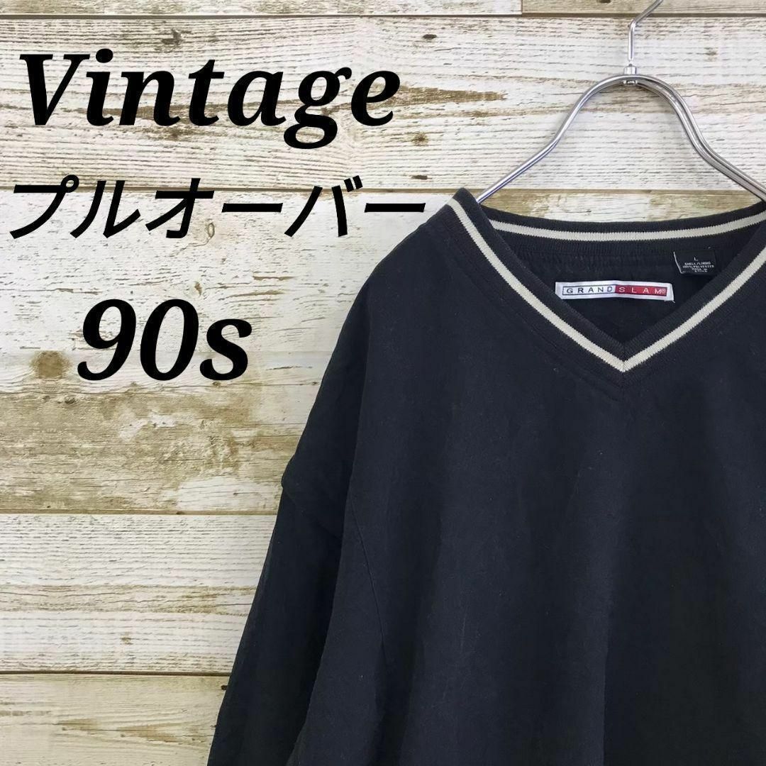 【k2805】USA古着90sヴィンテージナイロンプルオーバージャケットブルゾン メンズのジャケット/アウター(ナイロンジャケット)の商品写真