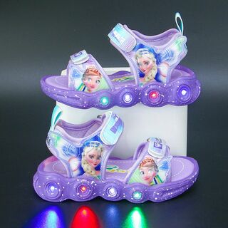 エルササンダル靴子供用シューズ,キッズ用LED光る　通気性あり滑り止め耐磨耗(サンダル)