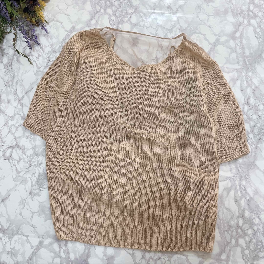 Ameri VINTAGE(アメリヴィンテージ)のAMERI MEDI BACK SHEER KNIT TOP レディースのトップス(ニット/セーター)の商品写真