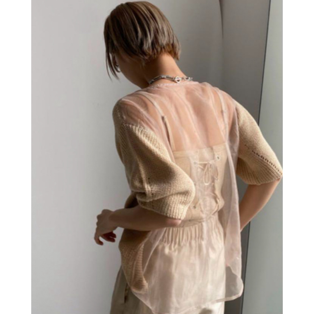 Ameri VINTAGE(アメリヴィンテージ)のAMERI MEDI BACK SHEER KNIT TOP レディースのトップス(ニット/セーター)の商品写真