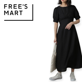 FREE'S MART - E292 FREE'S MART  パフスリーブバックリボンワンピース　黒　新品