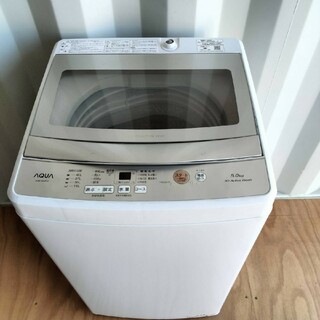 【3】送料設置無料◯アクア◯ガラストップ洗濯機◯5キロ◯最新モデル(洗濯機)