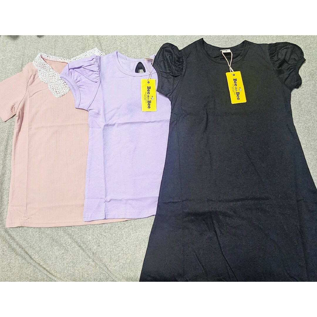 【専用】ビーデスビー　女の子　3枚セット　トップス　140　韓国 キッズ/ベビー/マタニティのキッズ服女の子用(90cm~)(Tシャツ/カットソー)の商品写真