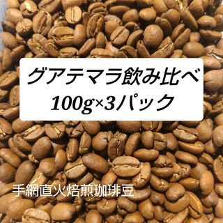 手網直火焙煎珈琲豆グアテマラ飲み比べ100g×3パック(コーヒー)