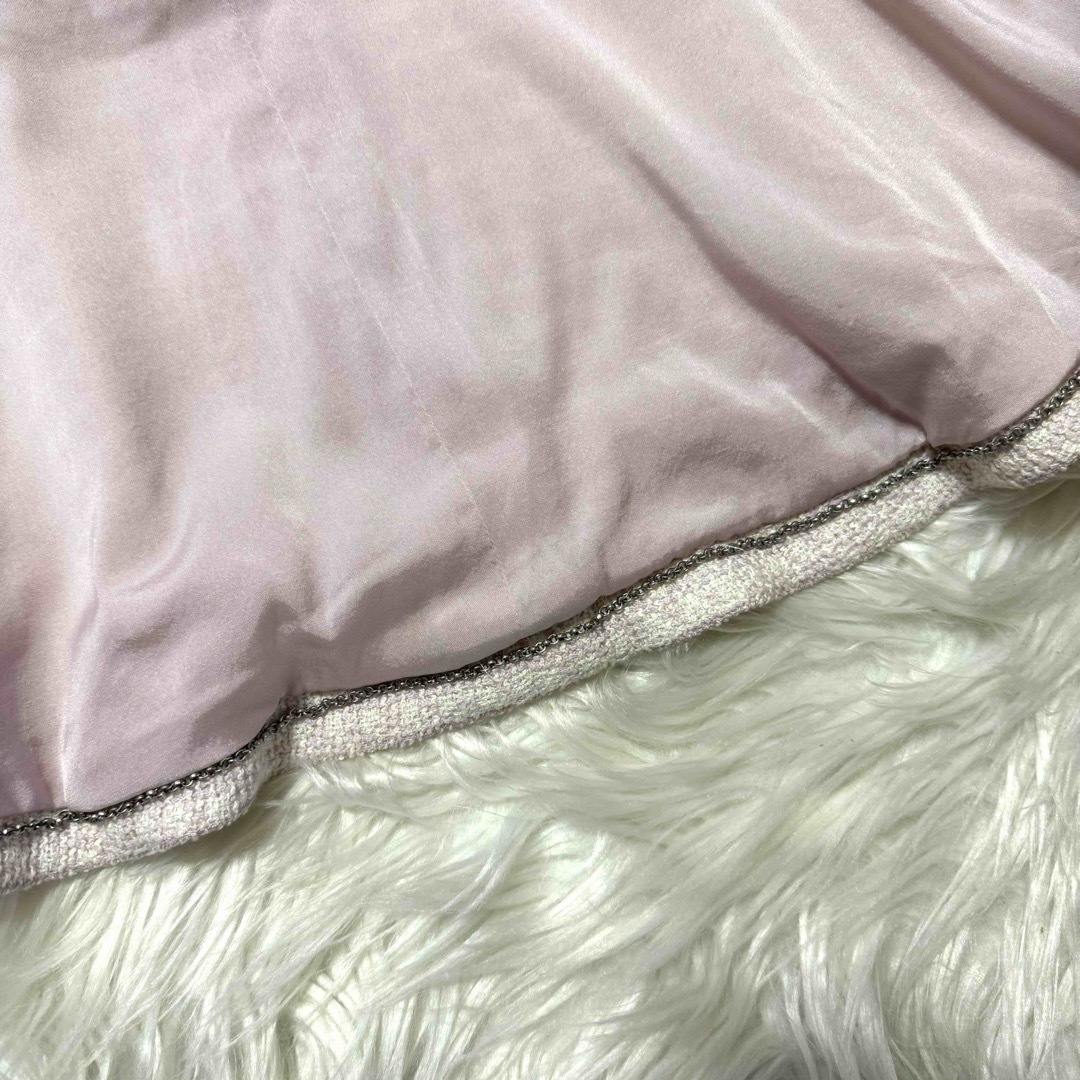 CHANEL - 本物 美品 シャネル LOGO ボタン 裾フリル ジャケット CHANEL - 本物 美品 シャネル LOGO ボタン 裾フリル ジャケット
