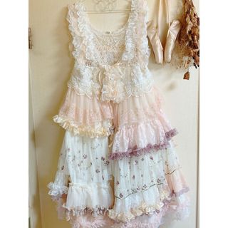 GUNNE SAX - dentelle レースふりるワンピ　ハンドメイドロリータファッション　ガーリー