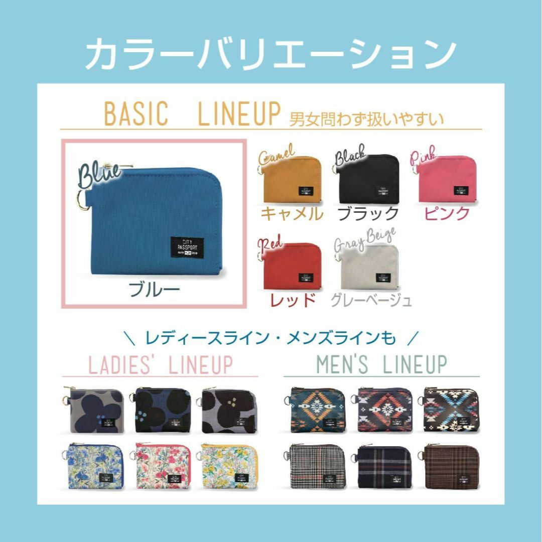 【色: ブルー】[スイッチスタンス] 財布 小型 パスケース コインケース 無地 レディースのバッグ(その他)の商品写真