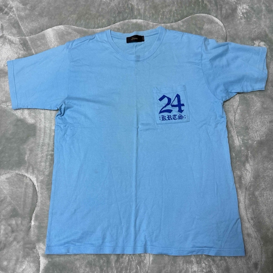 24karats(トゥエンティーフォーカラッツ)の24karats  Tシャツ メンズ　M 綿100% 水色 メンズのトップス(Tシャツ/カットソー(半袖/袖なし))の商品写真