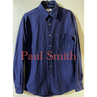 ポールスミス(Paul Smith)のポールスミス　ブルー　ワイシャツ　無地ストライプ　日本製　綿100%(シャツ)