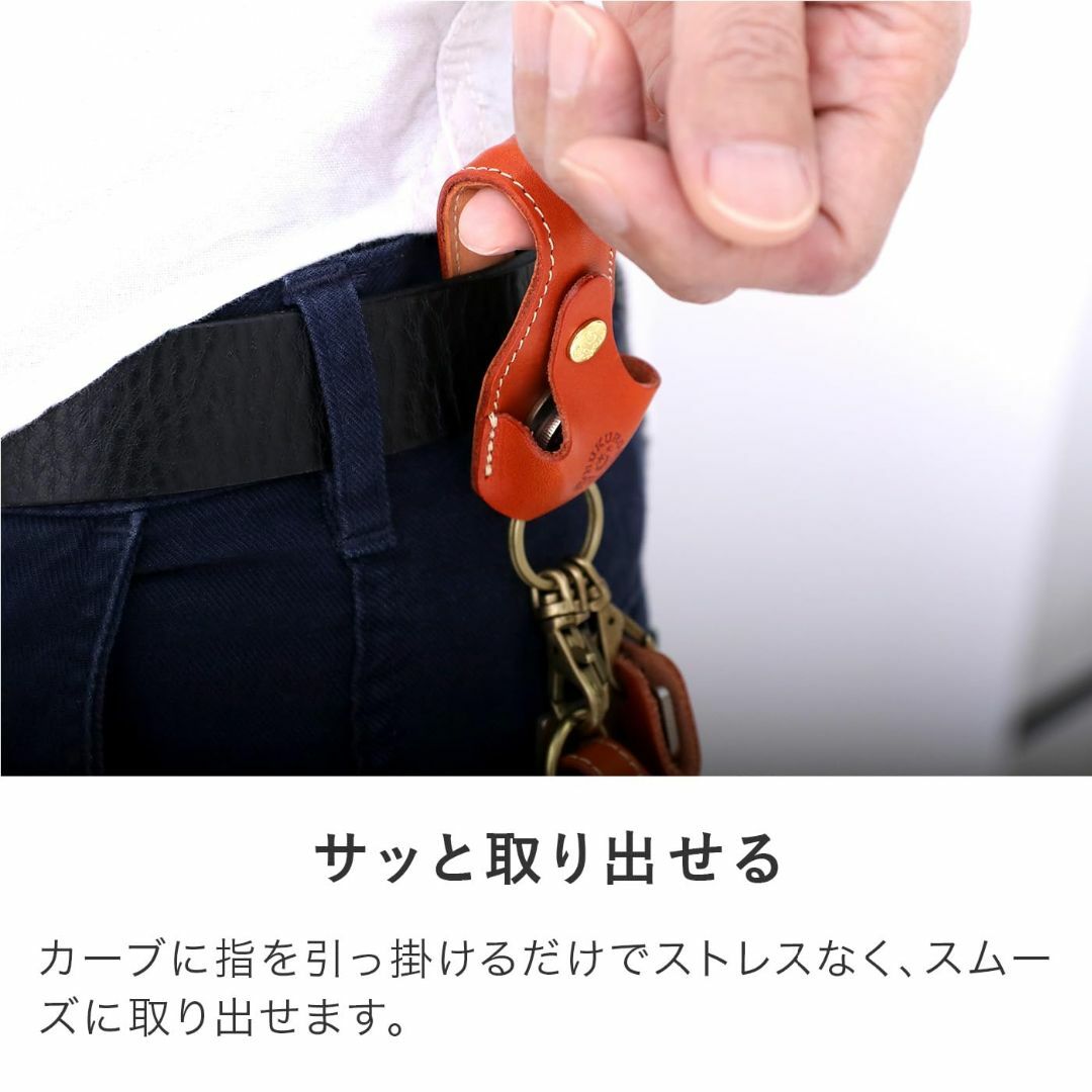 【色: オレンジ】HUKURO コインホルダー ケース 小銭入れ メンズ キーホ メンズのバッグ(その他)の商品写真