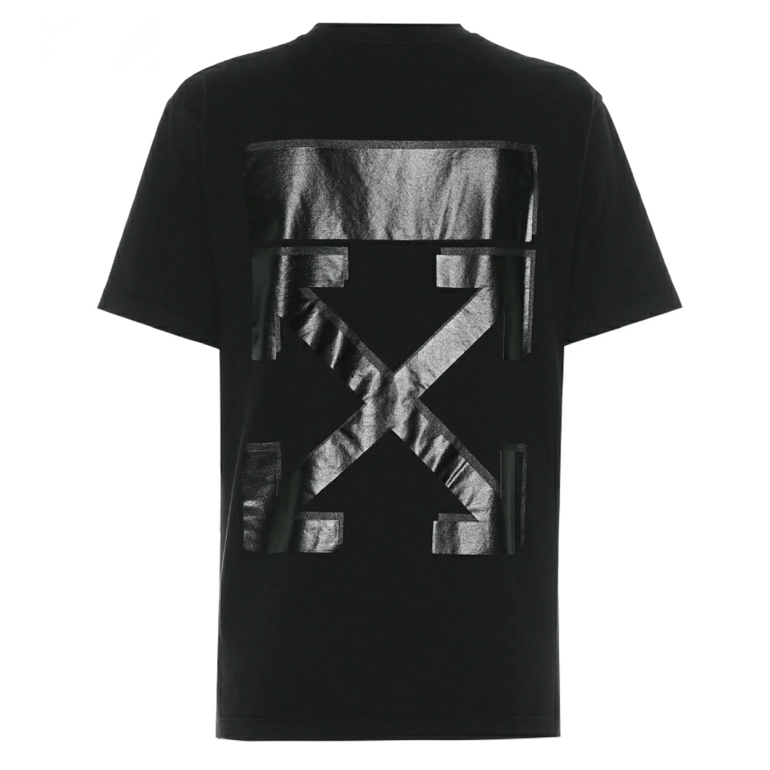 OFF-WHITE(オフホワイト)のオフホワイト プリントコットンTシャツ 黒 S メンズのトップス(Tシャツ/カットソー(半袖/袖なし))の商品写真