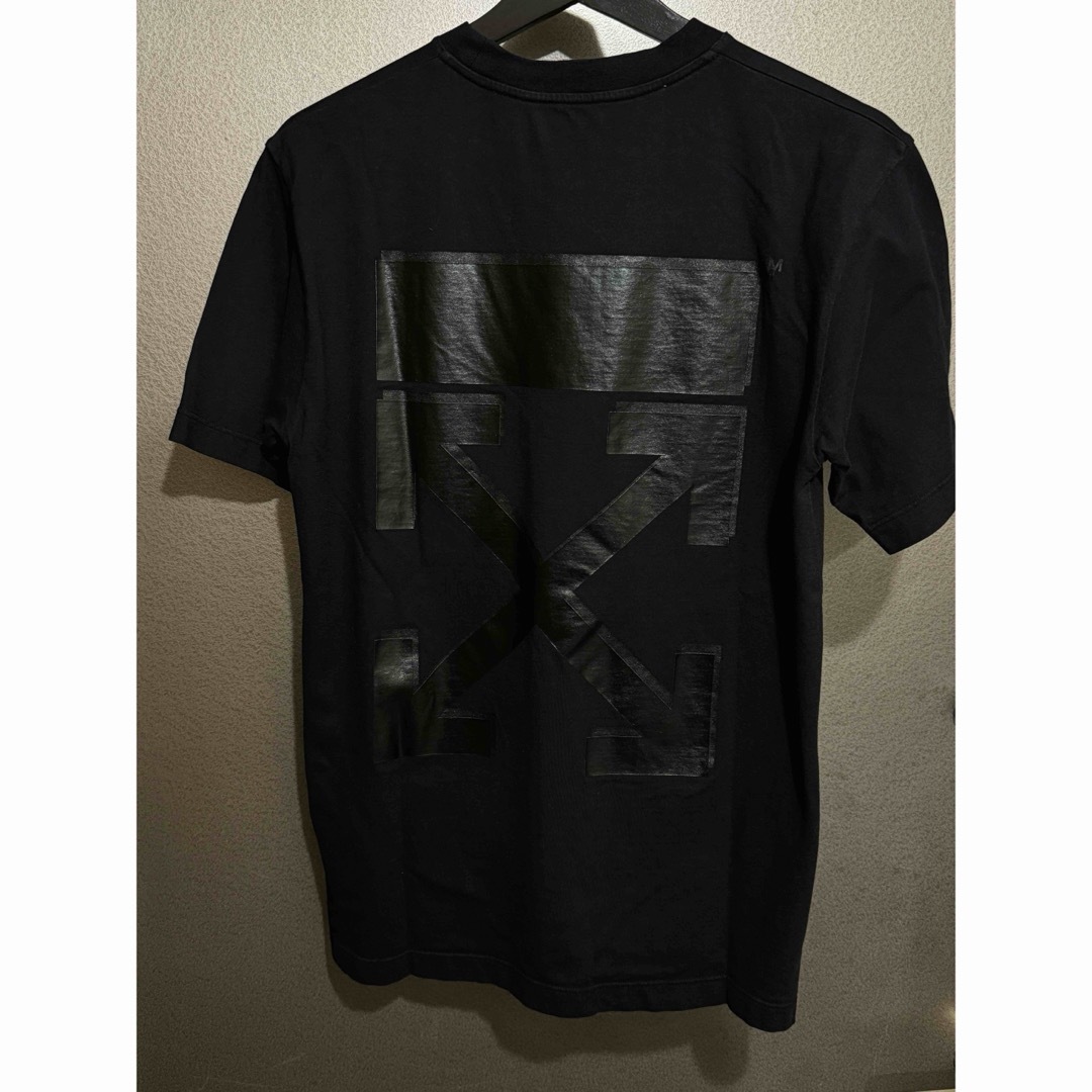 OFF-WHITE(オフホワイト)のオフホワイト プリントコットンTシャツ 黒 S メンズのトップス(Tシャツ/カットソー(半袖/袖なし))の商品写真