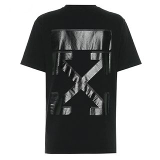 オフホワイト(OFF-WHITE)のオフホワイト プリントコットンTシャツ 黒 S(Tシャツ/カットソー(半袖/袖なし))