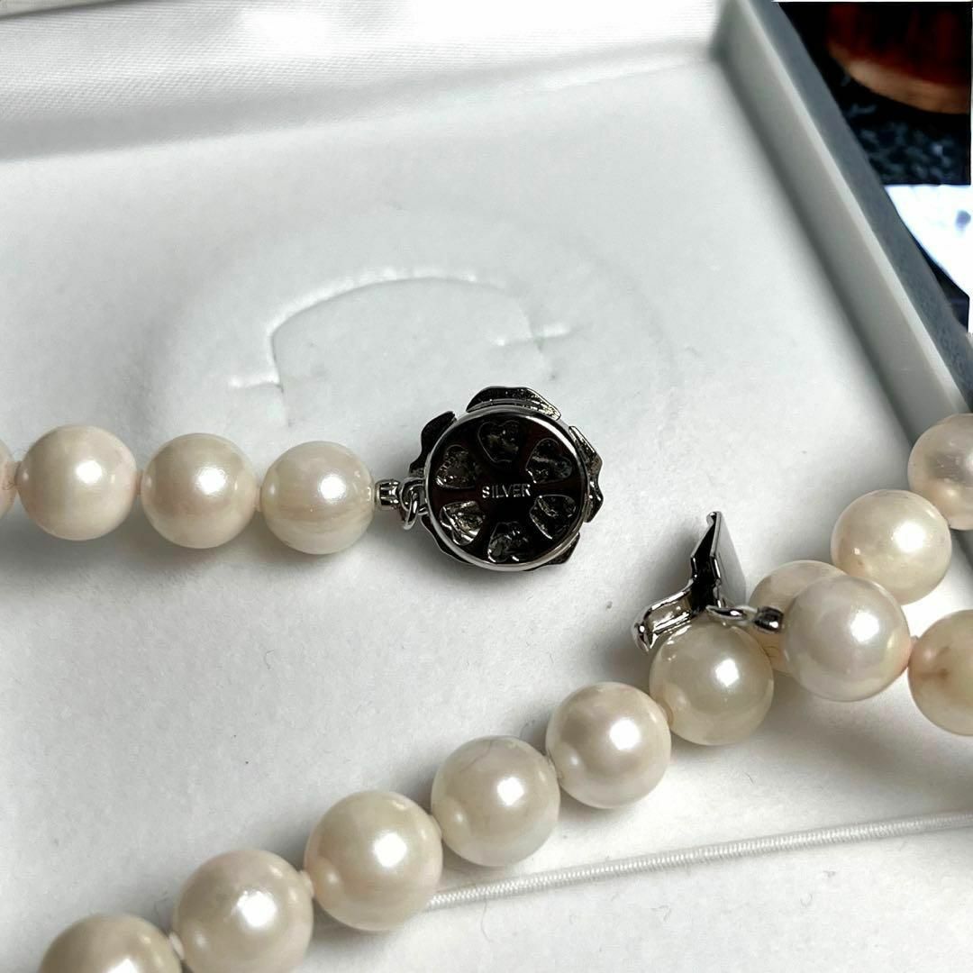 大玉 アコヤ 本真珠 パール 真珠 ネックレス 8.3〜9.0mm ホワイト系 レディースのアクセサリー(ネックレス)の商品写真