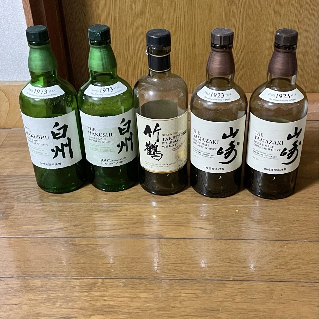 山崎、白州、竹鶴　空き瓶セット 食品/飲料/酒の酒(ウイスキー)の商品写真