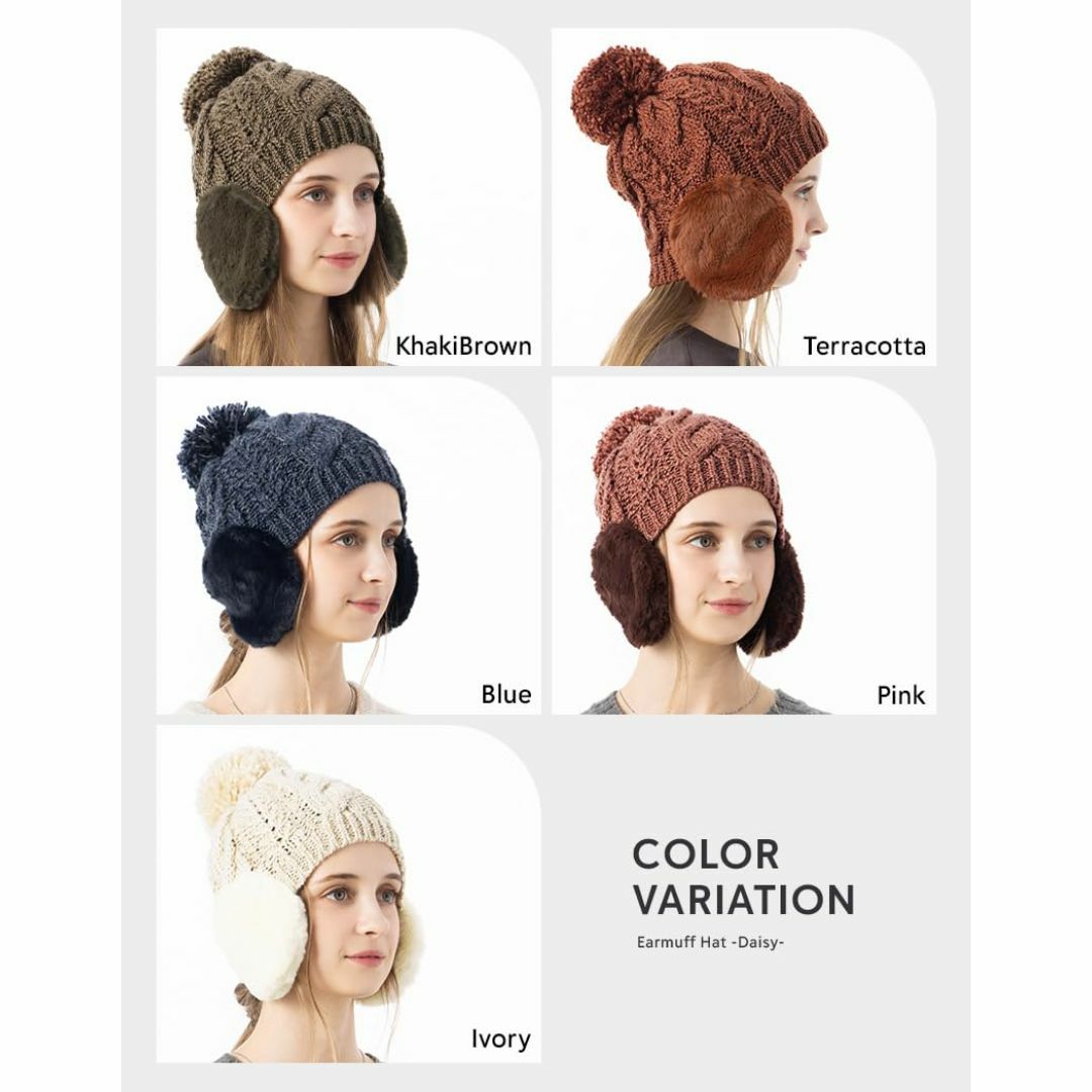 【色: ピンク】[Ｌｏｏ＆ｃ] [ルーアンドシー] 帽子 レディース ニット帽  レディースのファッション小物(その他)の商品写真