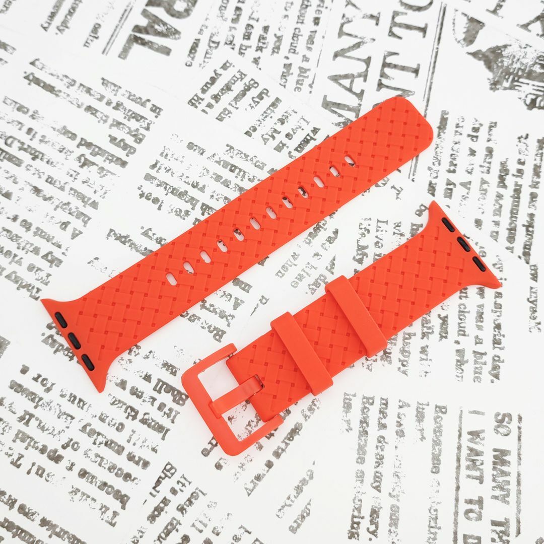 AppleWatch 38/40/41 シリコンバンド [03] オレンジレッド レディースのファッション小物(腕時計)の商品写真