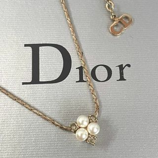 クリスチャンディオール(Christian Dior)の未使用 Dior ネックレス ラインストーン フェイクパール CDロゴ ゴールド(ネックレス)