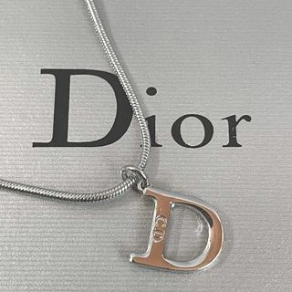 クリスチャンディオール(Christian Dior)の【極美品】 Dior ネックレス Dロゴ シルバー CDロゴ 刻印 パーティー(ネックレス)