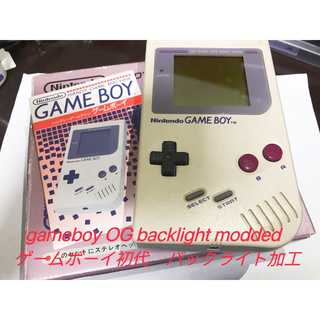 ニンテンドウ(任天堂)の送料込初代ゲームボーイバックライト加工 gameboy OG backlight(携帯用ゲーム機本体)