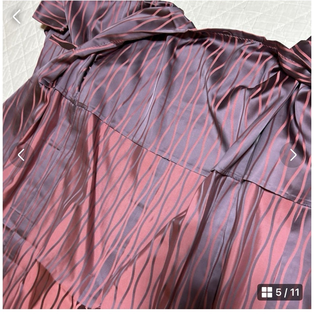未使用　美品　単衣　雨コート　道行ロング　化繊　身丈124 裄64.5 レディースの水着/浴衣(着物)の商品写真