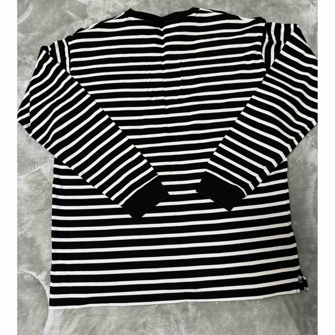 TIGORA(ティゴラ)の美品　TIGORA ティゴラ　長袖　ロンT ボーダー　L ブラック／ホワイト メンズのトップス(Tシャツ/カットソー(七分/長袖))の商品写真