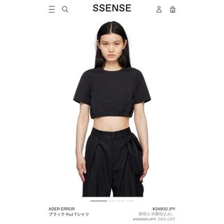 ADER ERROR ブラックFlut Tシャツ(Tシャツ/カットソー(半袖/袖なし))