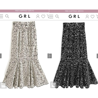 グレイル(GRL)の【GRL】花柄刺繍マーメイドスカート[ta022](ロングスカート)